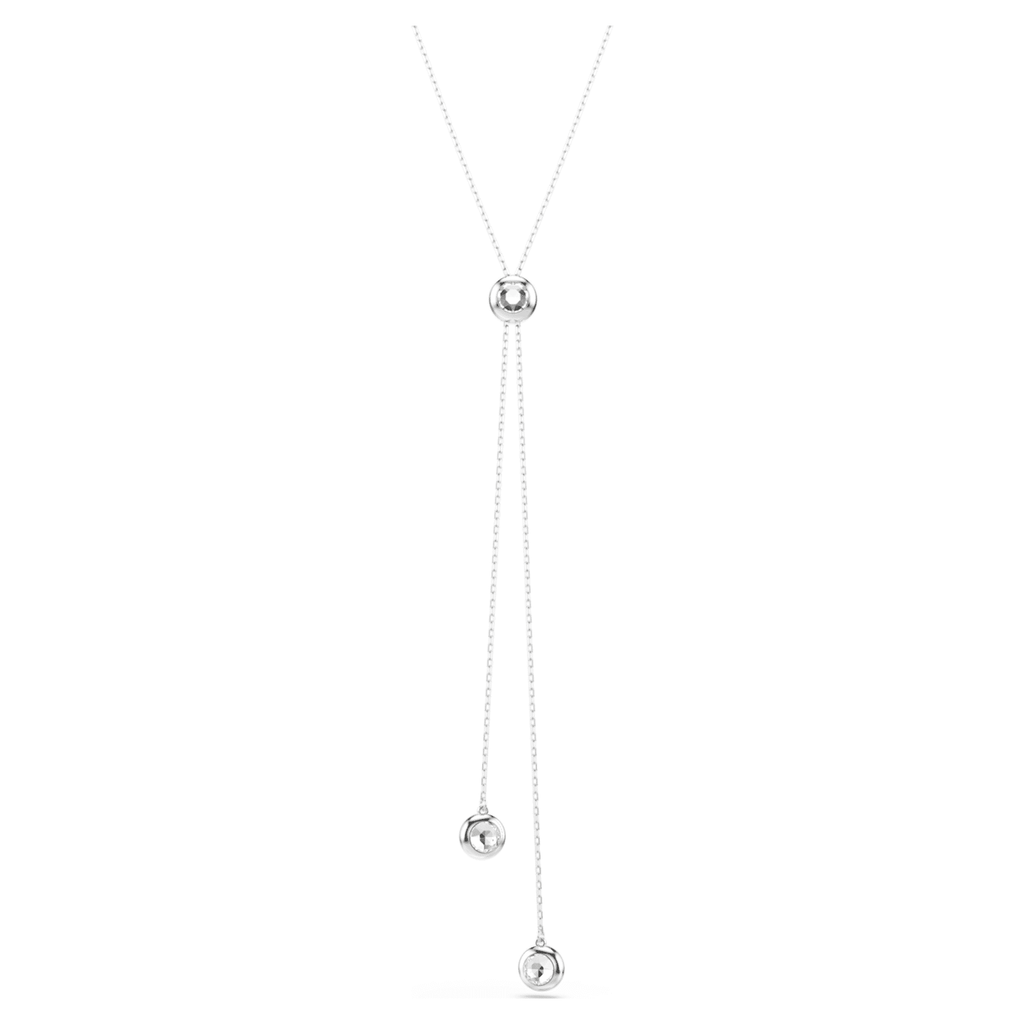 Swarovski Una Angelic Y pendant Round cut, White, Rhodium plated