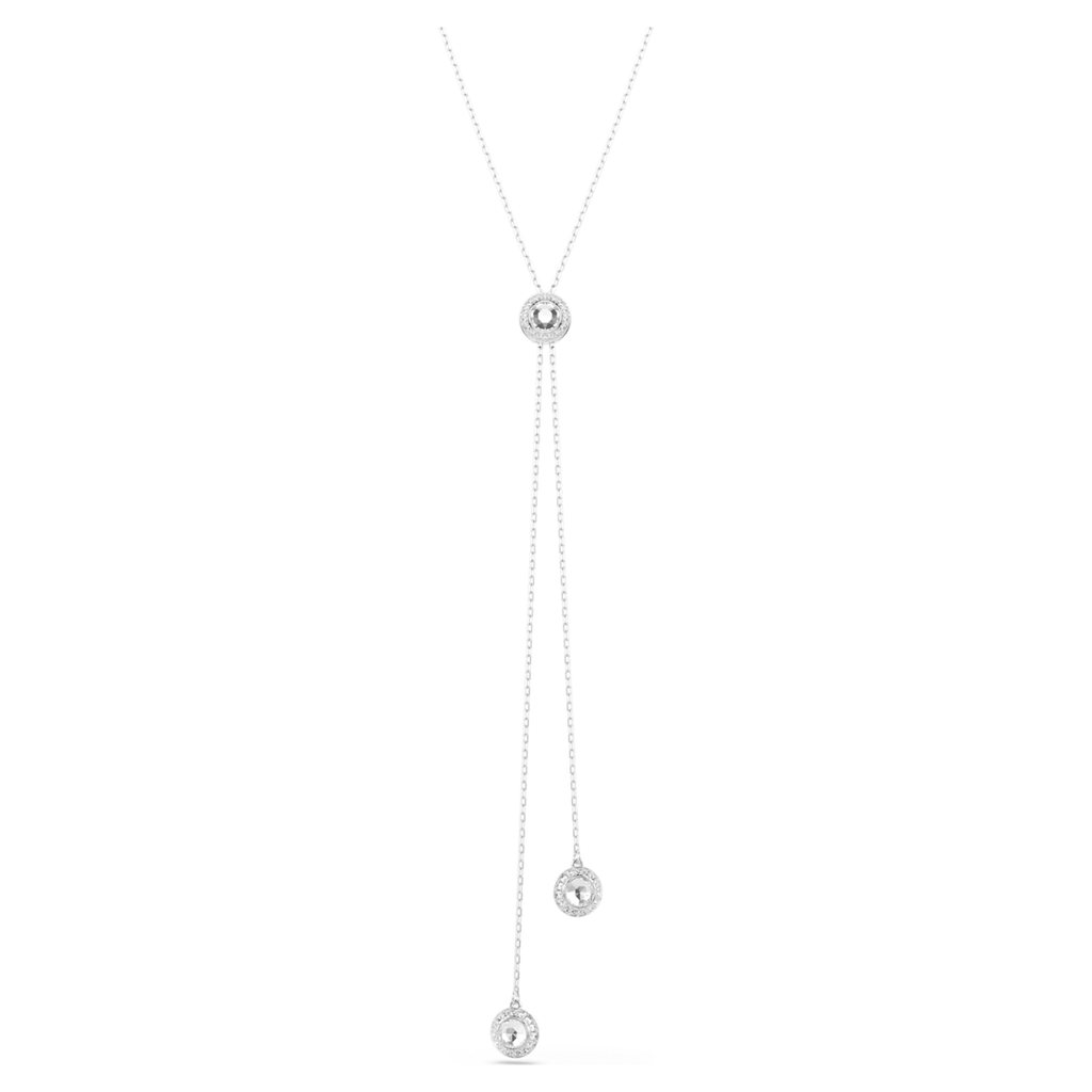 Swarovski Una Angelic Y pendant Round cut, White, Rhodium plated
