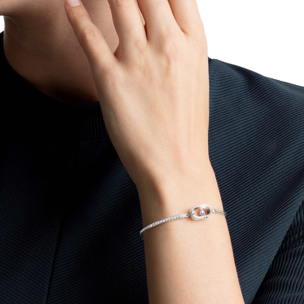 Swarovski Una bracelet Round cut, Oval shape, White, 18K rose gold finish