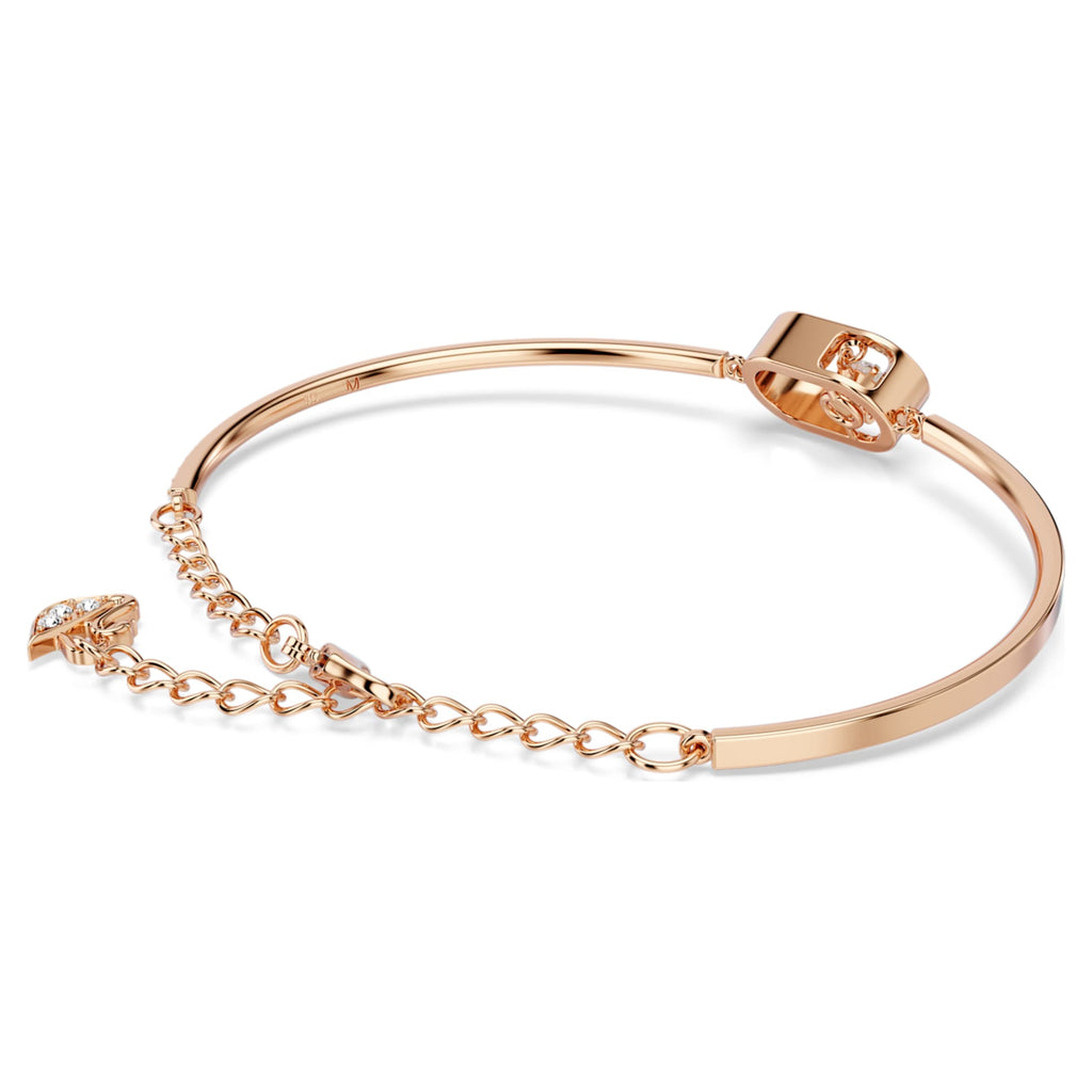 Swarovski Una bracelet Round cut, Oval shape, White, 18K rose gold finish