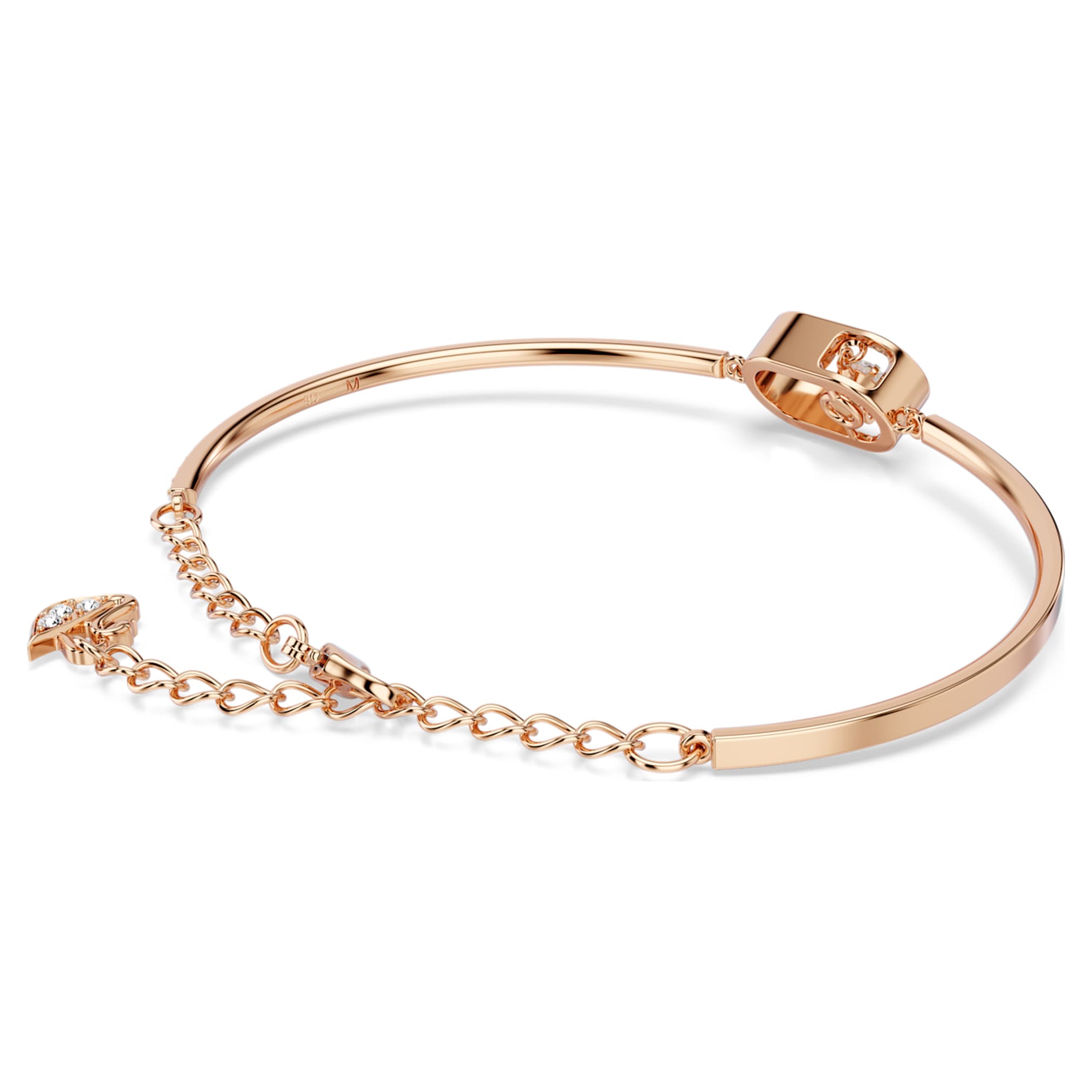 Swarovski Una bracelet Round cut, Oval shape, White, 18K rose gold finish