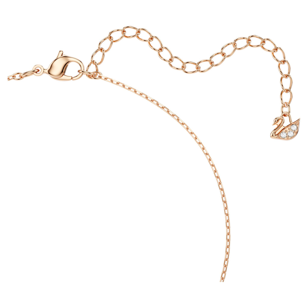 Swarovski Una necklace Clover, Pink, 18K rose gold finish