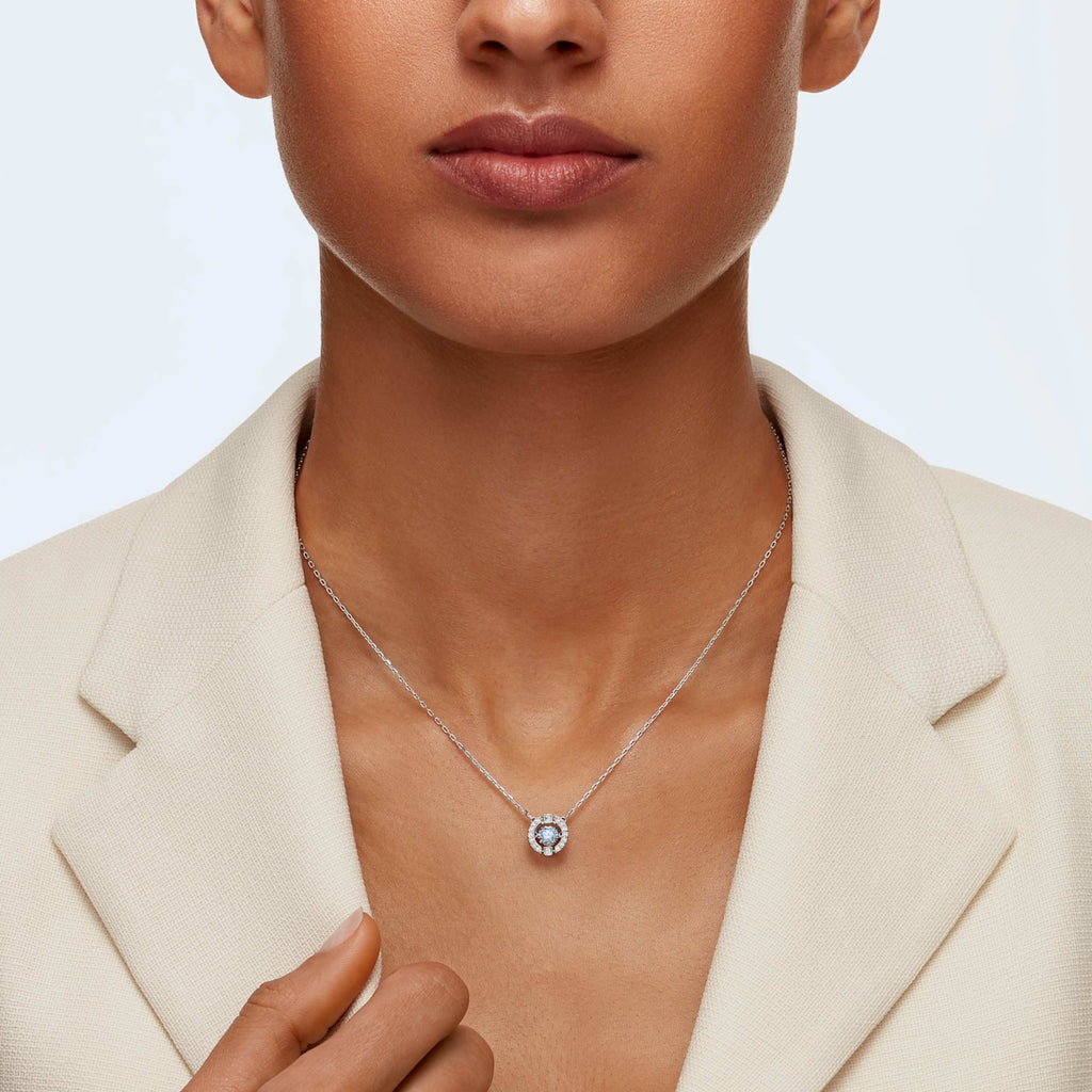 Swarovski Una Angelic pendant Mixed cuts, White, 18K gold finish
