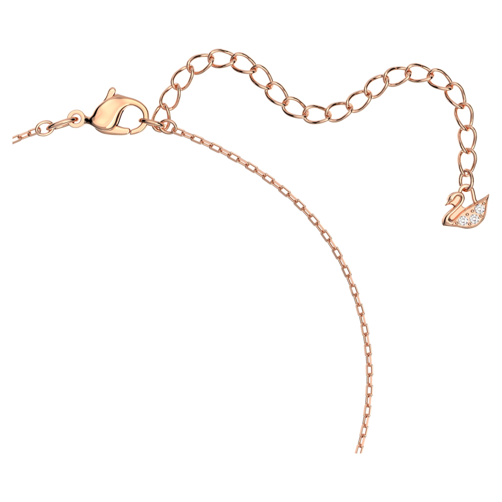 Swarovski Una necklace Round cut, White, 18K rose gold finish