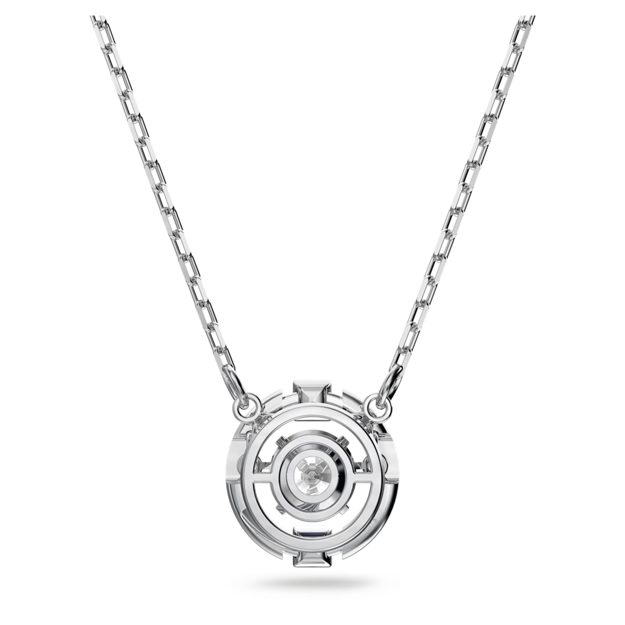 Swarovski Una necklace Round cut, White, Rhodium plated
