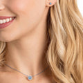 Swarovski Una set Round cut, Blue, Rhodium plated