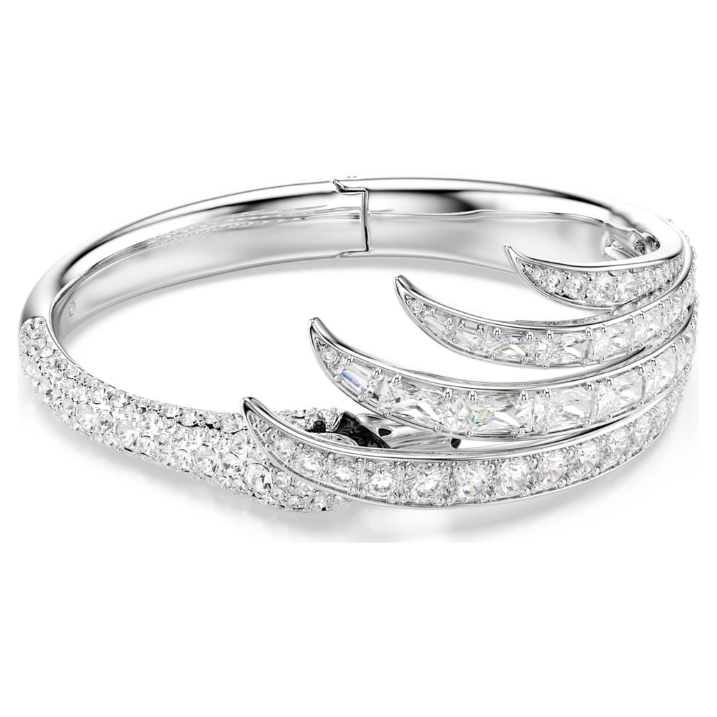 Swarovski Vienna bangle Mixed cuts, Swan, White, Rhodium plated
