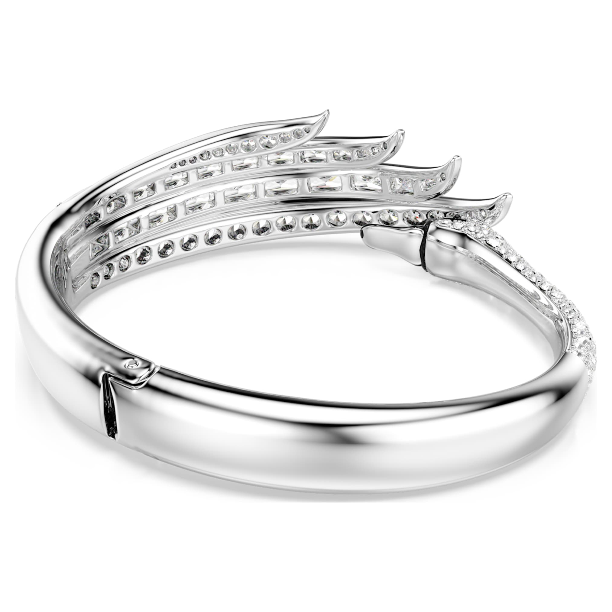 Swarovski Vienna bangle Mixed cuts, Swan, White, Rhodium plated
