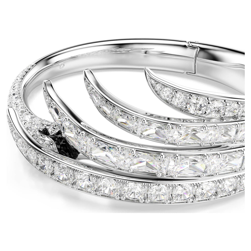 Swarovski Vienna bangle Mixed cuts, Swan, White, Rhodium plated