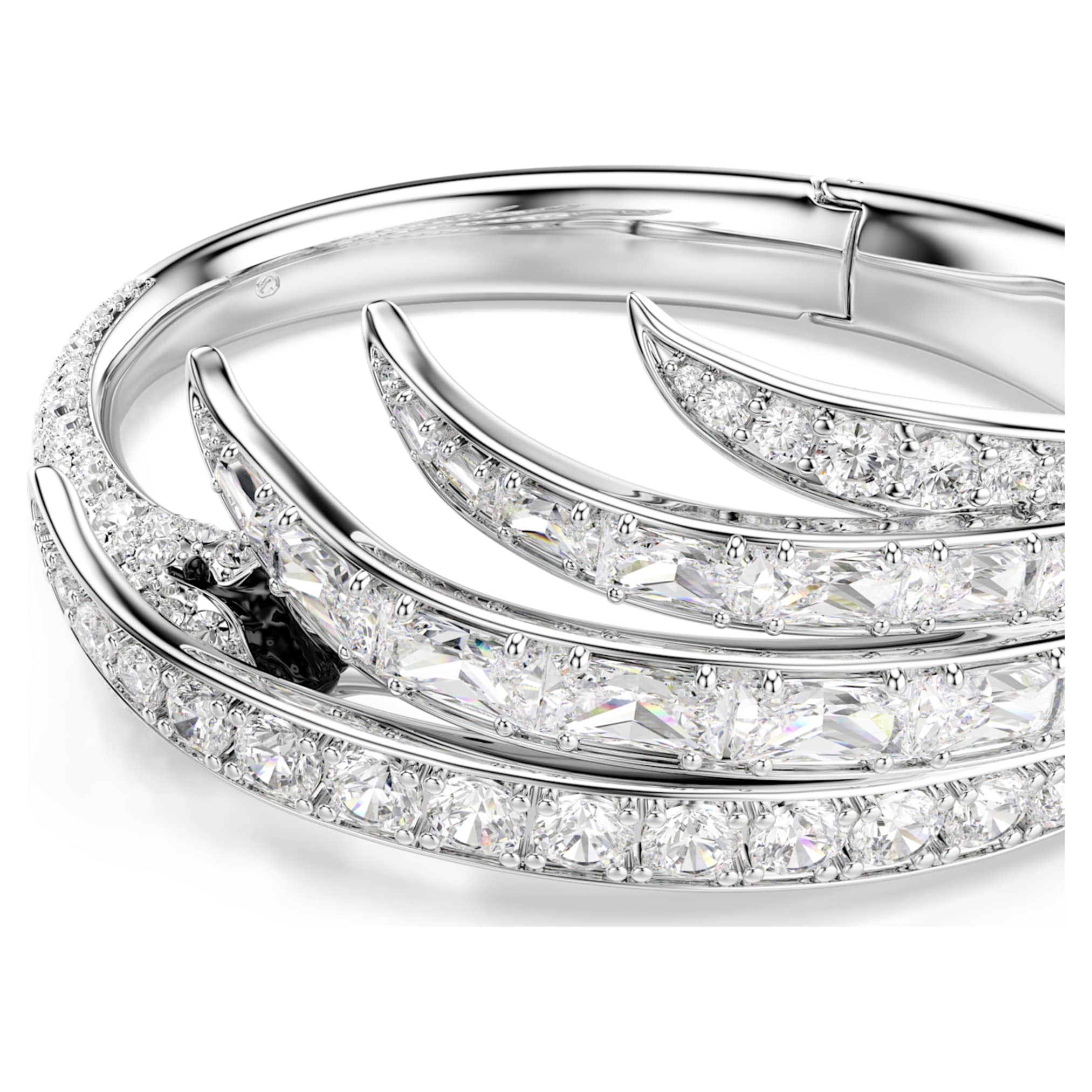 Swarovski Vienna bangle Mixed cuts, Swan, White, Rhodium plated