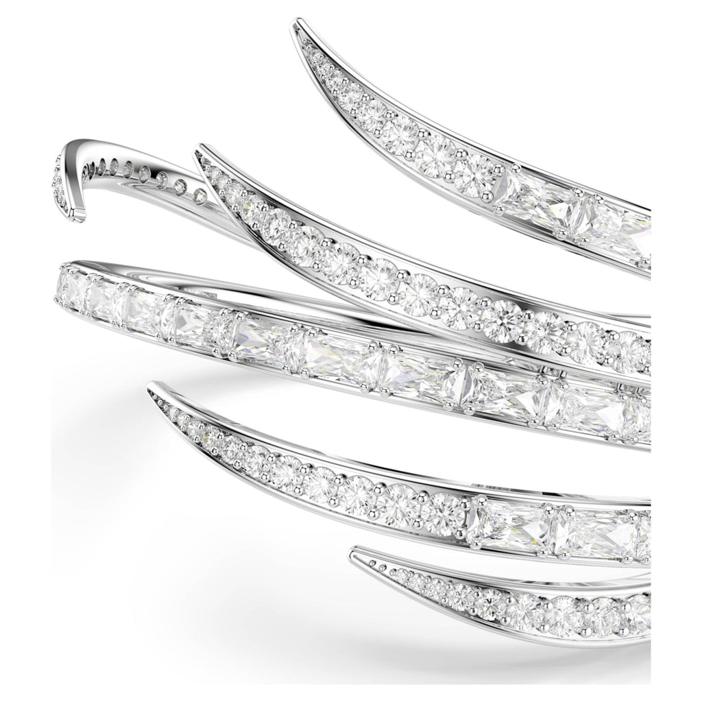 Swarovski Vienna bangle Mixed cuts, White, Rhodium plated