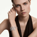 Swarovski Vienna bangle Mixed cuts, White, Rhodium plated