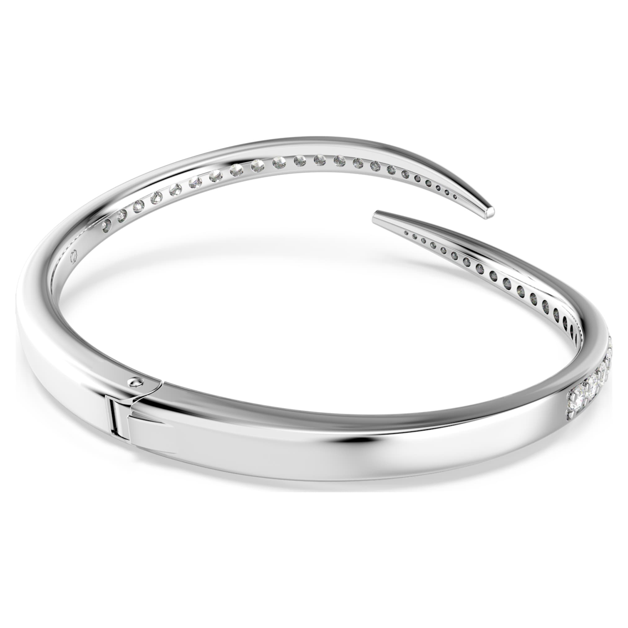 Swarovski Vienna bangle Round cut, Swan, White, Rhodium plated