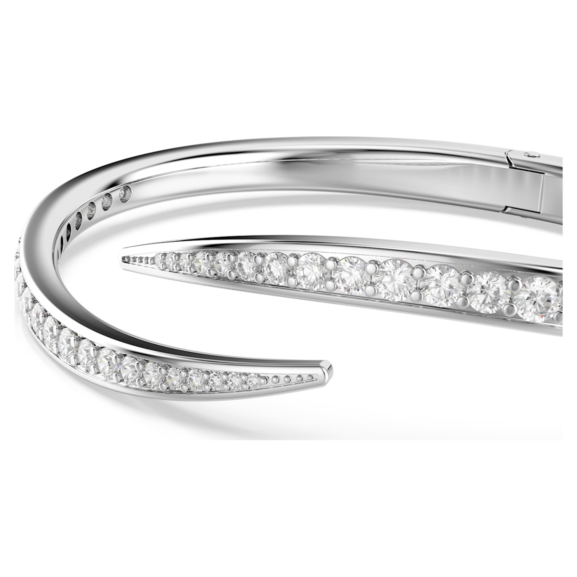 Swarovski Vienna bangle Round cut, Swan, White, Rhodium plated