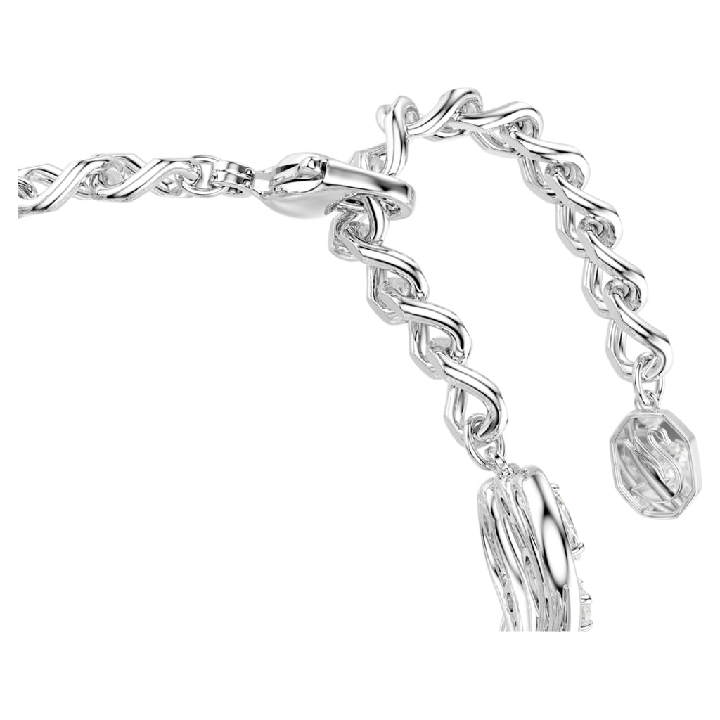 Swarovski Vienna bracelet Mixed cuts, Feather, White, Rhodium plated