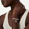 Swarovski Vienna charm Mixed cuts, Feather, White, Rhodium plated