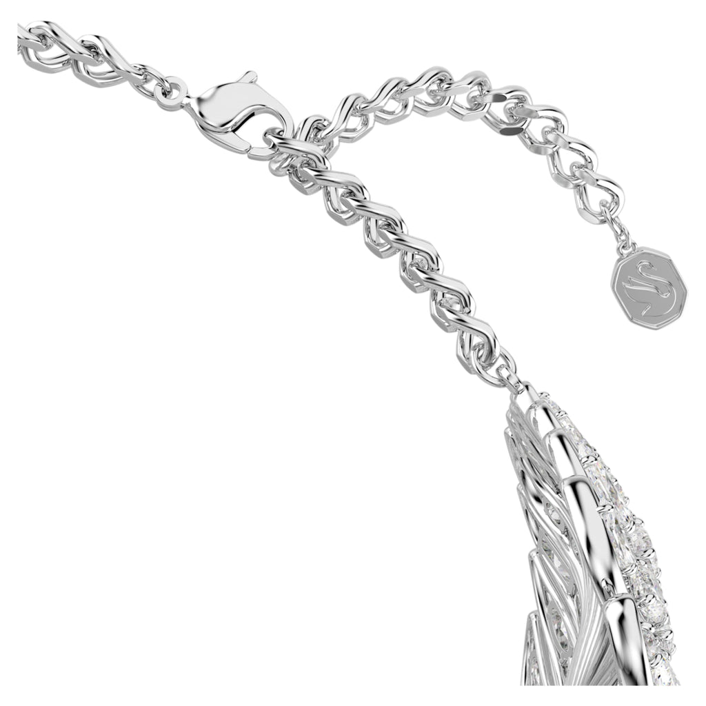 Swarovski Vienna choker Mixed cuts, Feather, White, Rhodium plated