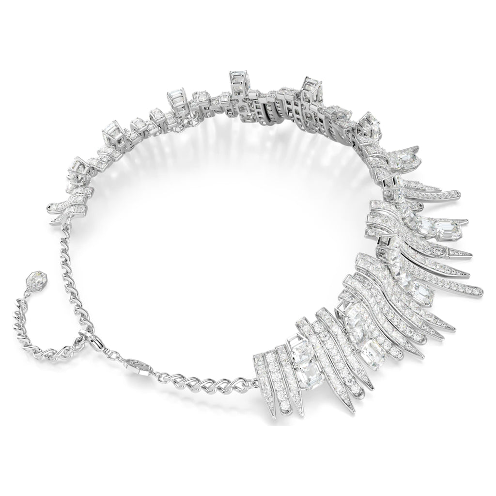 Swarovski Vienna choker Mixed cuts, White, Rhodium plated