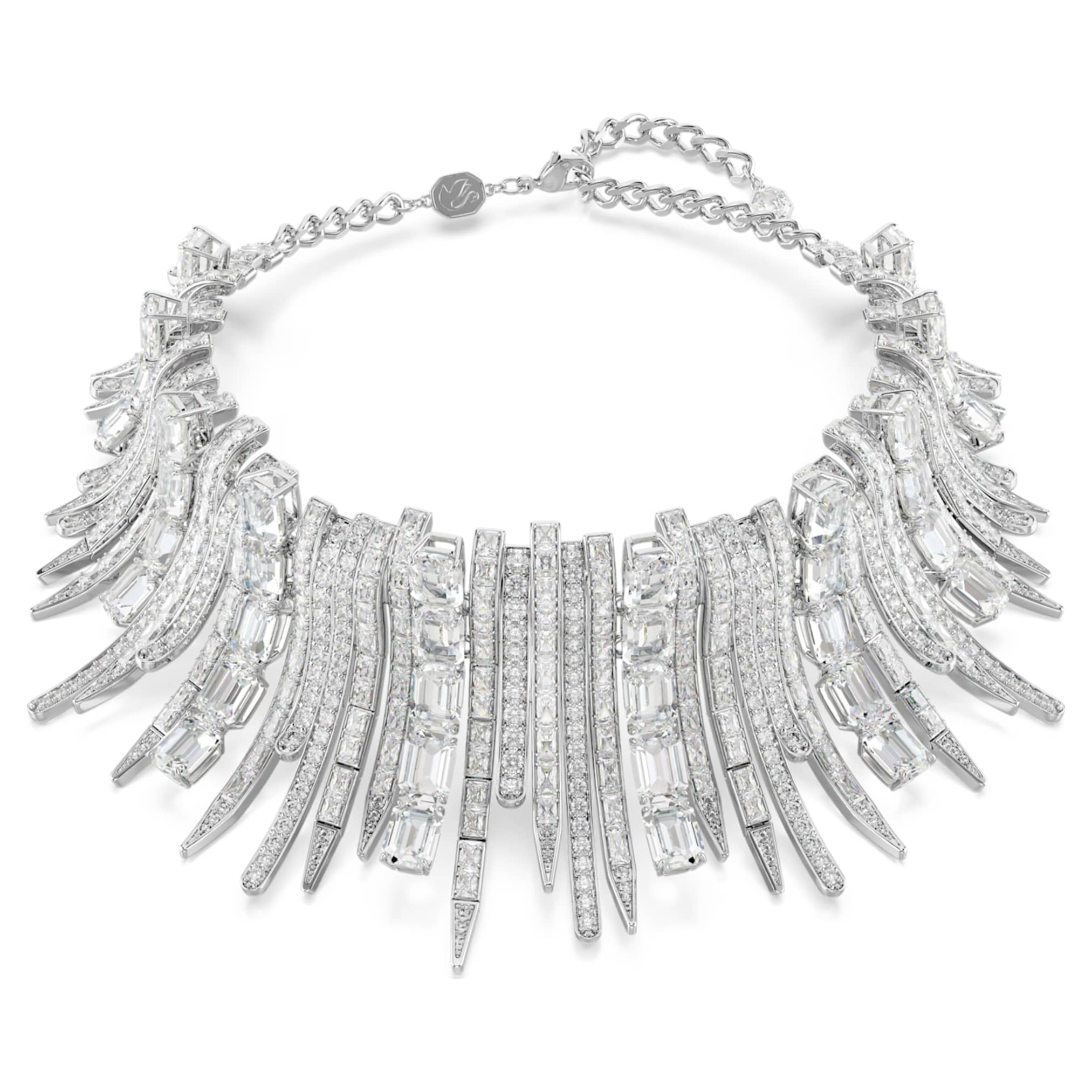 Swarovski Vienna choker Mixed cuts, White, Rhodium plated