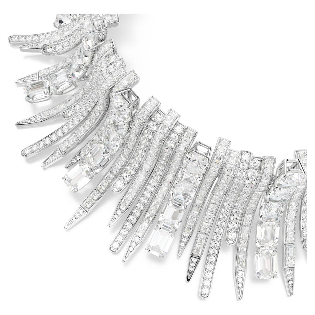 Swarovski Vienna choker Mixed cuts, White, Rhodium plated