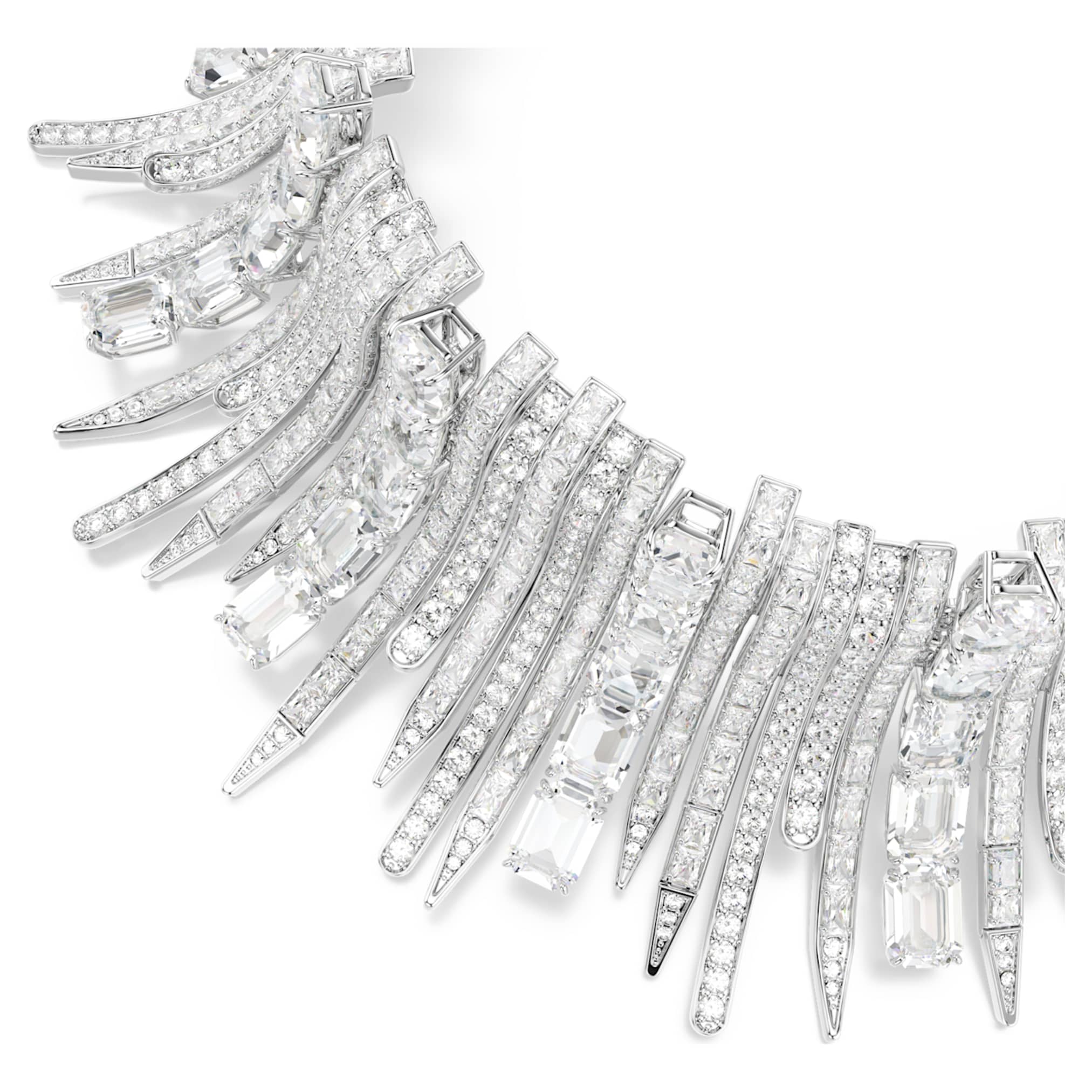 Swarovski Vienna choker Mixed cuts, White, Rhodium plated