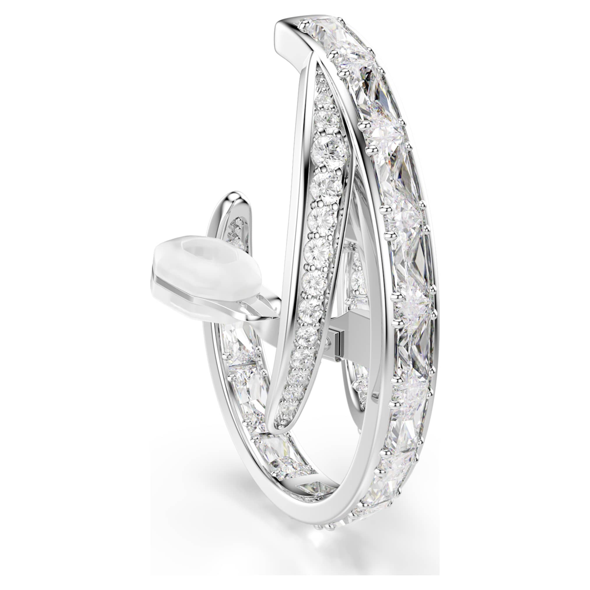 Swarovski Vienna clip earrings Mixed cuts, White, Rhodium plated