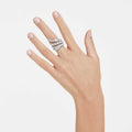 Swarovski Vienna cocktail ring Mixed cuts, Swan, White, Rhodium plated