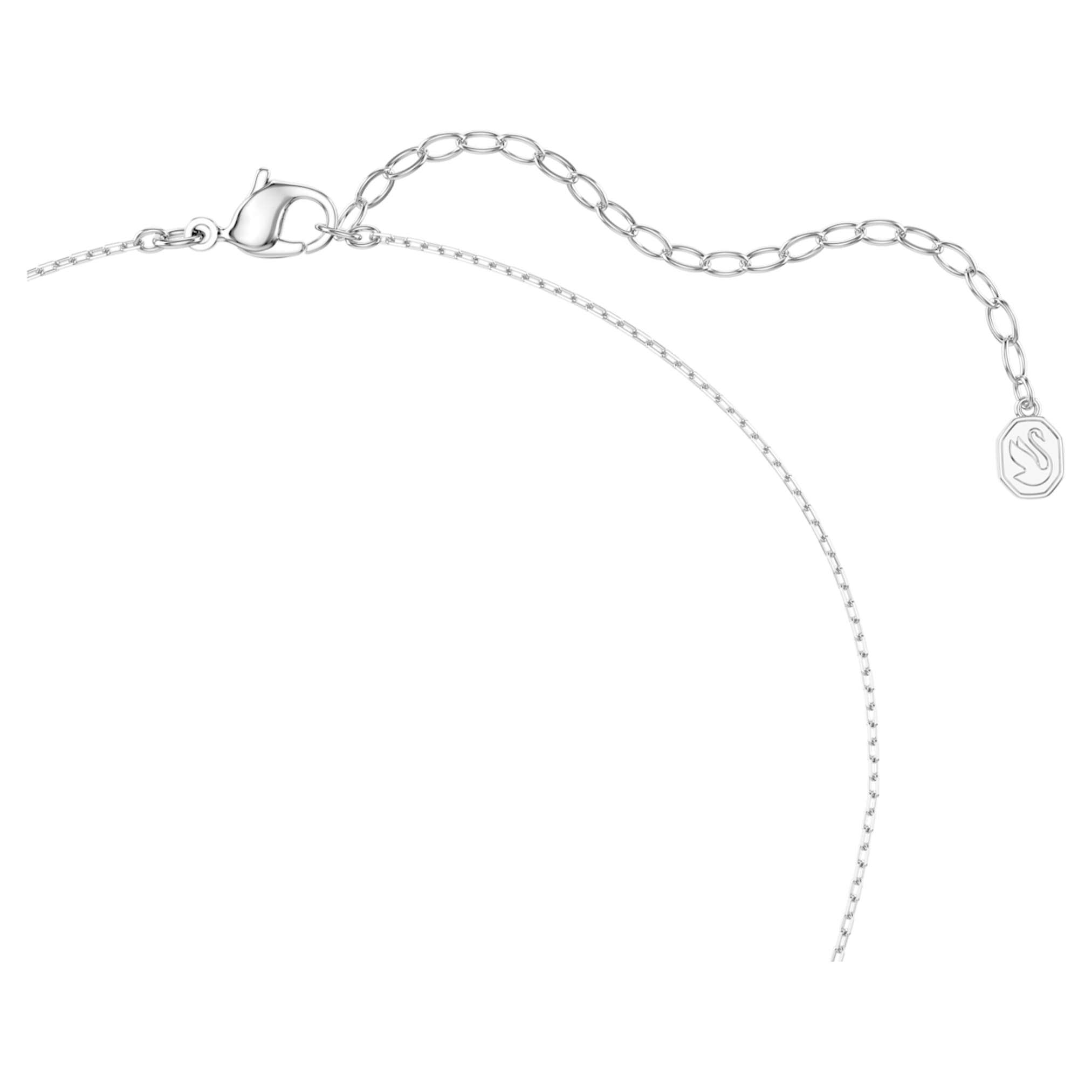 Swarovski Vienna pendant Mixed cuts, Feather, White, Rhodium plated
