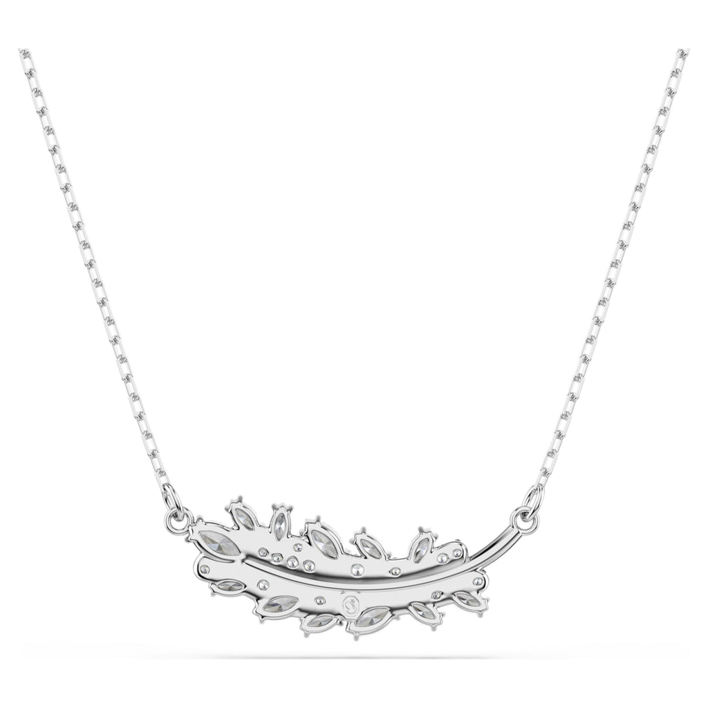Swarovski Vienna pendant Mixed cuts, Feather, White, Rhodium plated