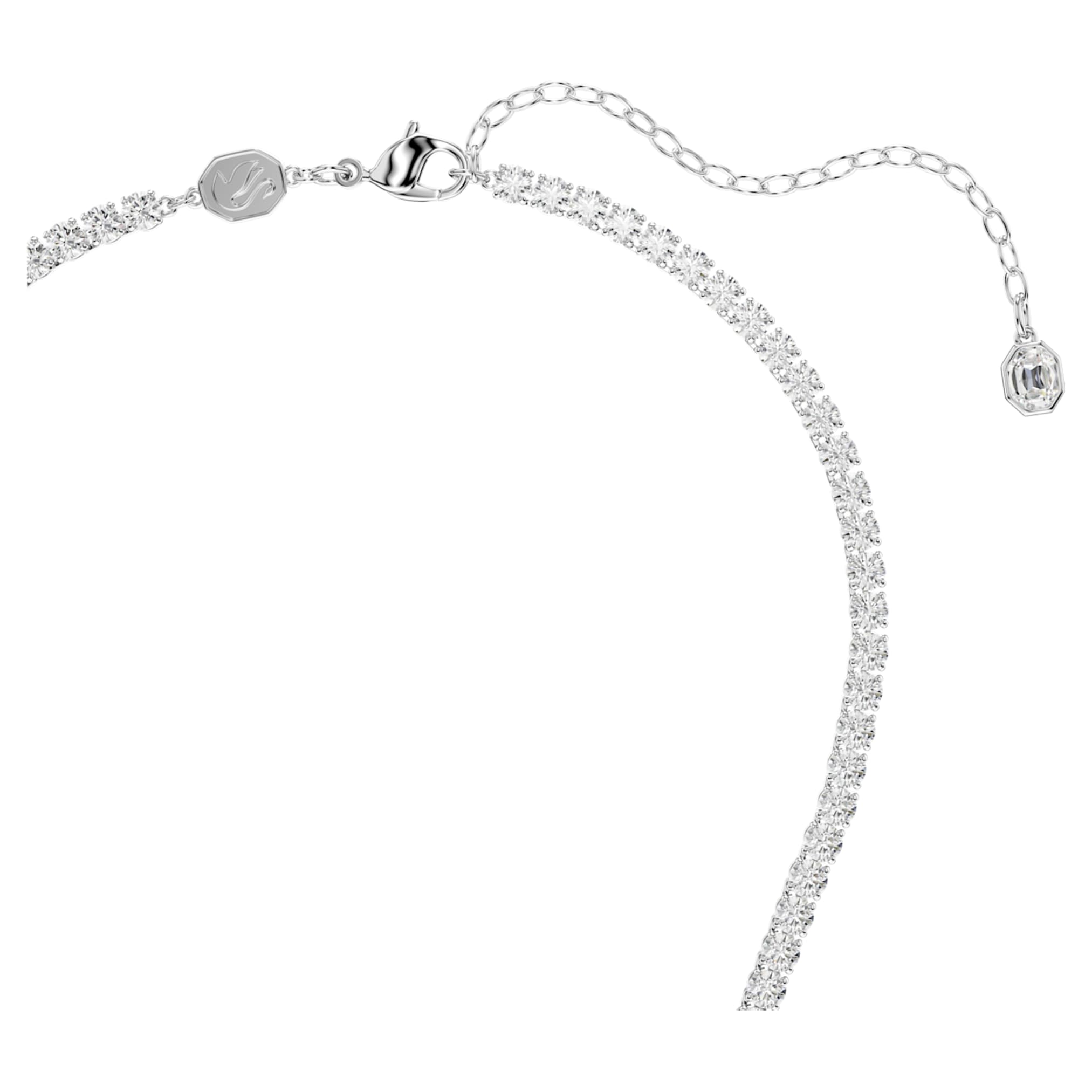 Swarovski Vienna pendant and brooch Mixed cuts, Swan, White, Rhodium plated
