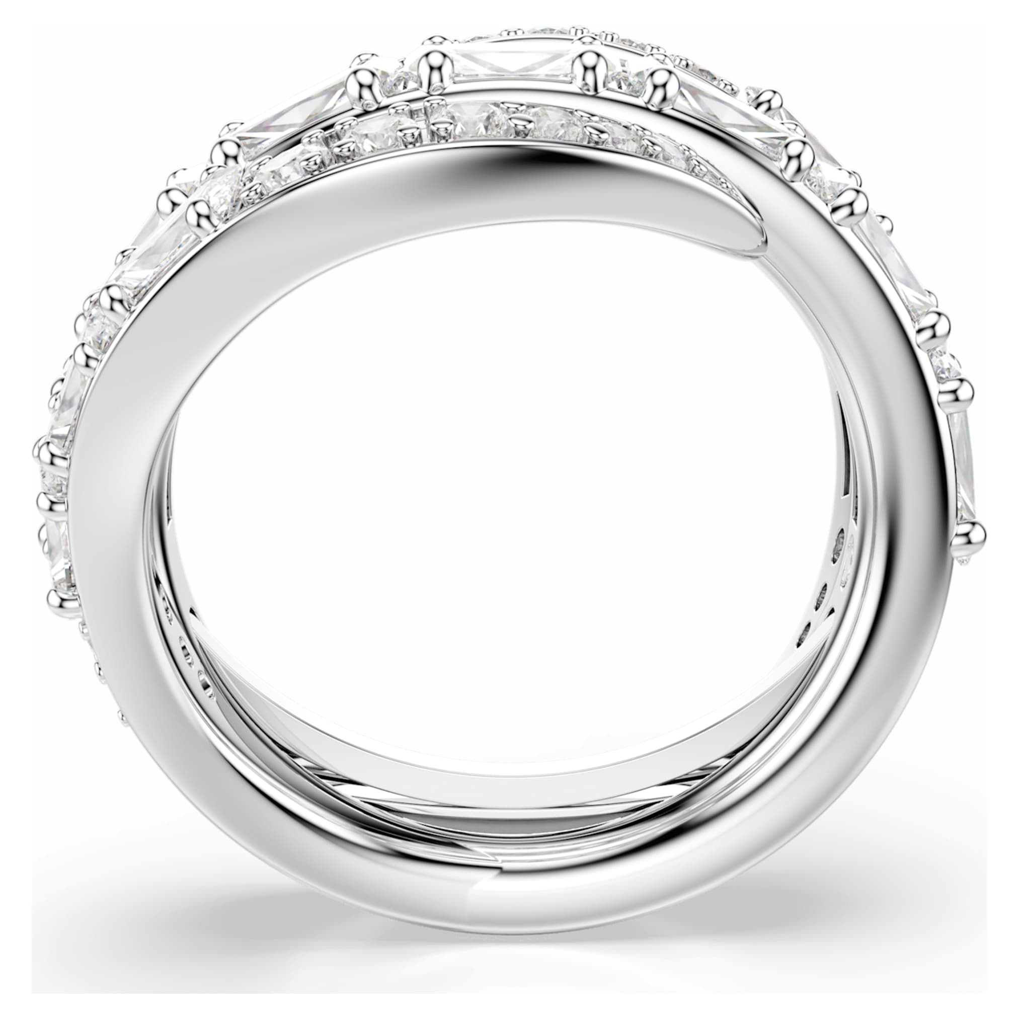Swarovski Vienna ring Mixed cuts, Swan, White, Rhodium plated