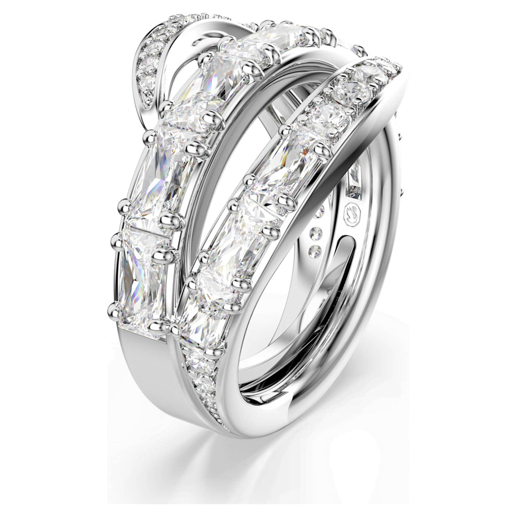Swarovski Vienna ring Mixed cuts, Swan, White, Rhodium plated