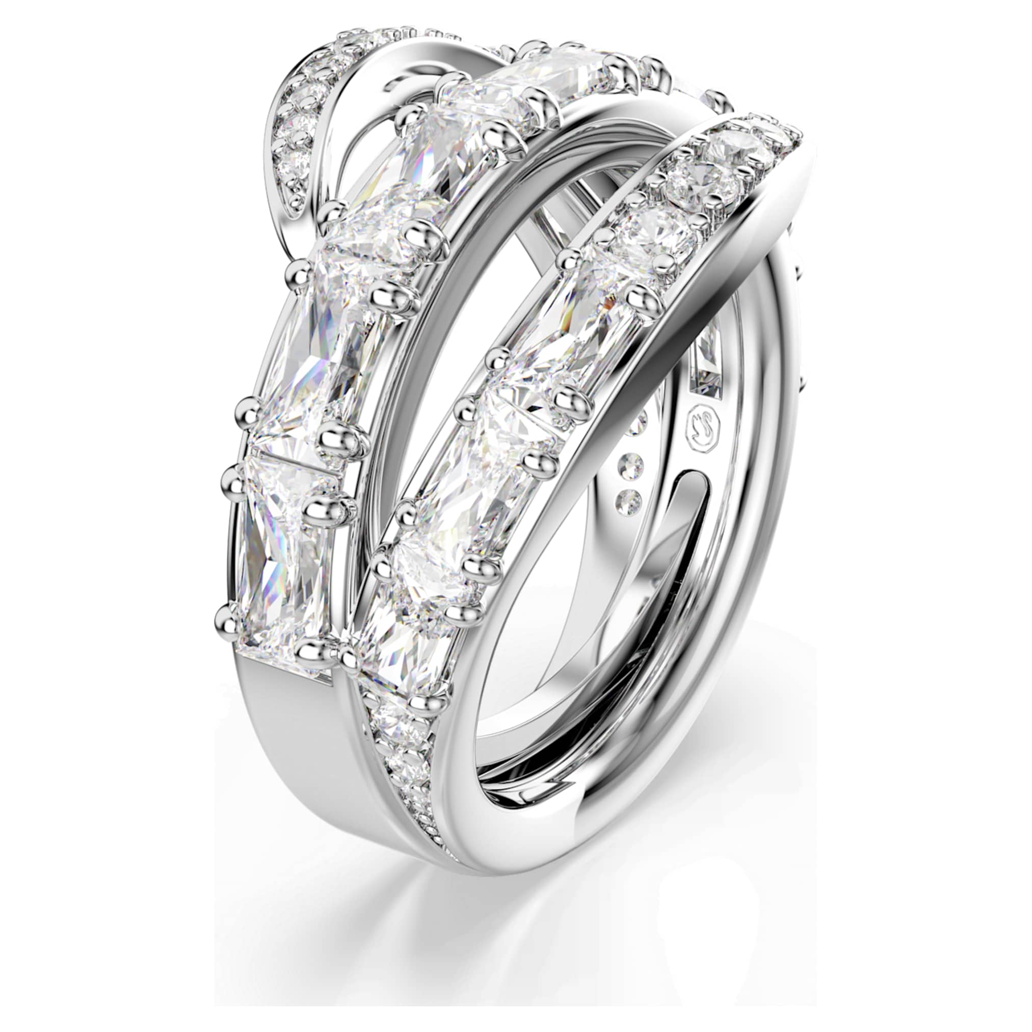 Swarovski Vienna ring Mixed cuts, Swan, White, Rhodium plated