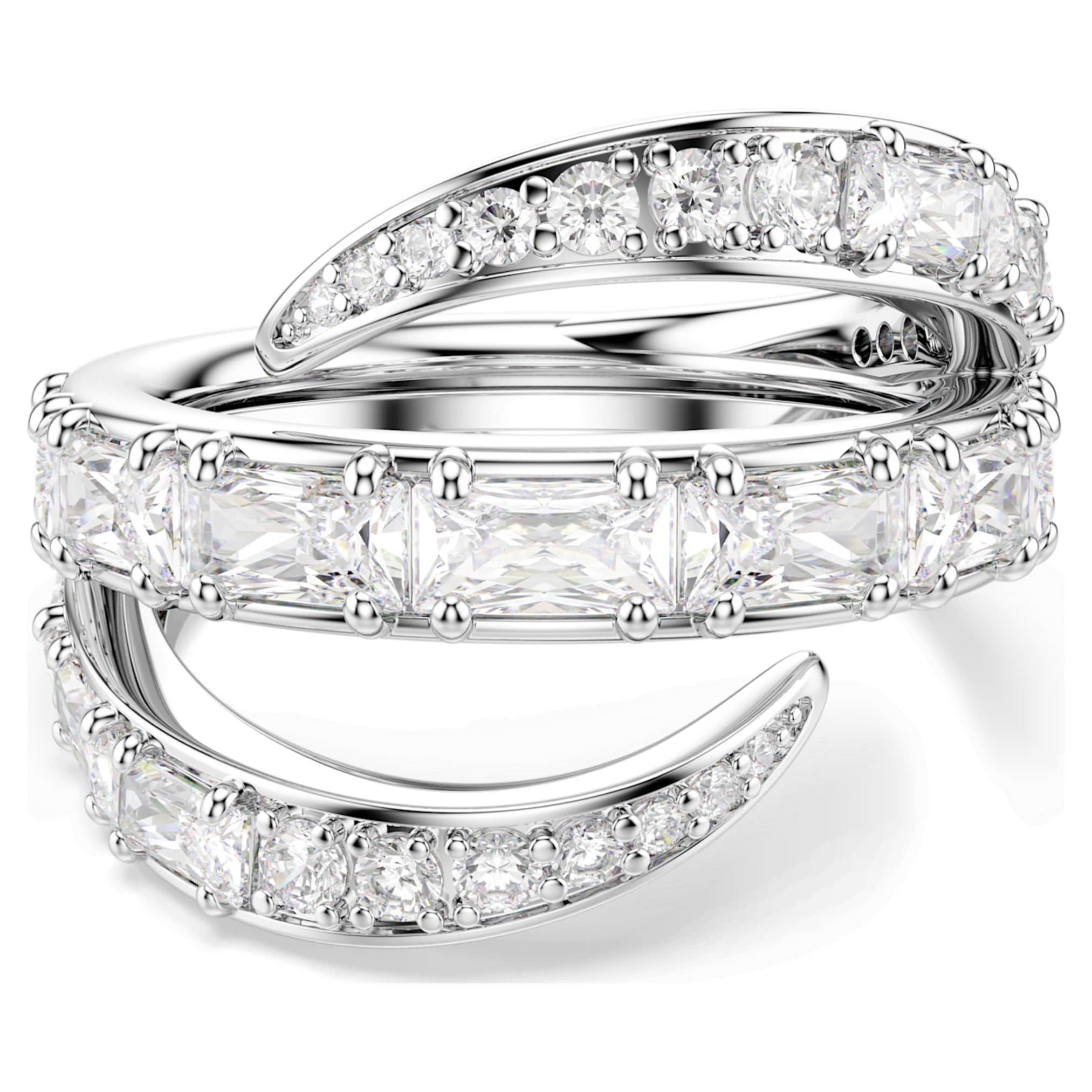 Swarovski Vienna ring Mixed cuts, Swan, White, Rhodium plated