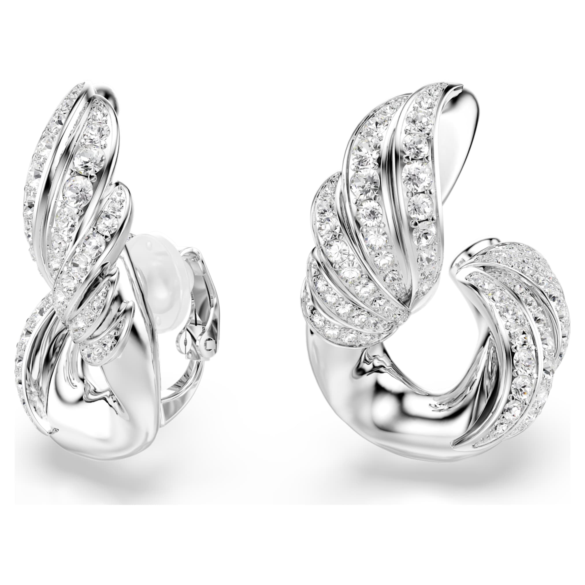 Swarovski Vienna set Set (2), Mixed cuts, White, Rhodium plated