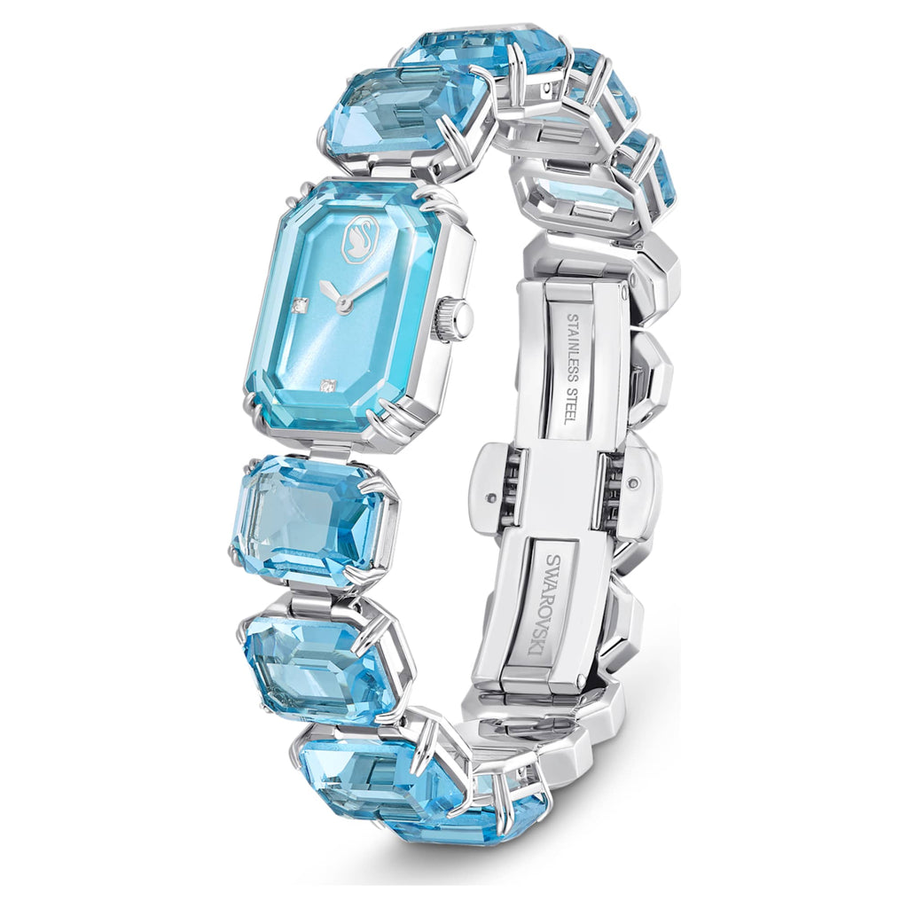 Swarovski Watch Octagon cut bracelet, Blue, Stainless steel
