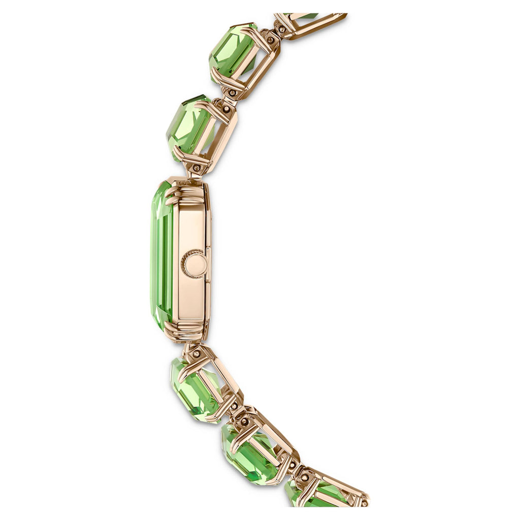 Swarovski Watch Octagon cut bracelet, Green, Champagne gold-tone finish