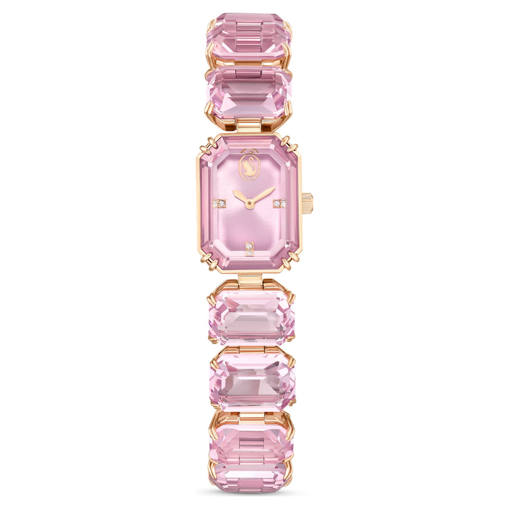 Swarovski Watch Octagon cut bracelet, Pink, Rose gold-tone finish