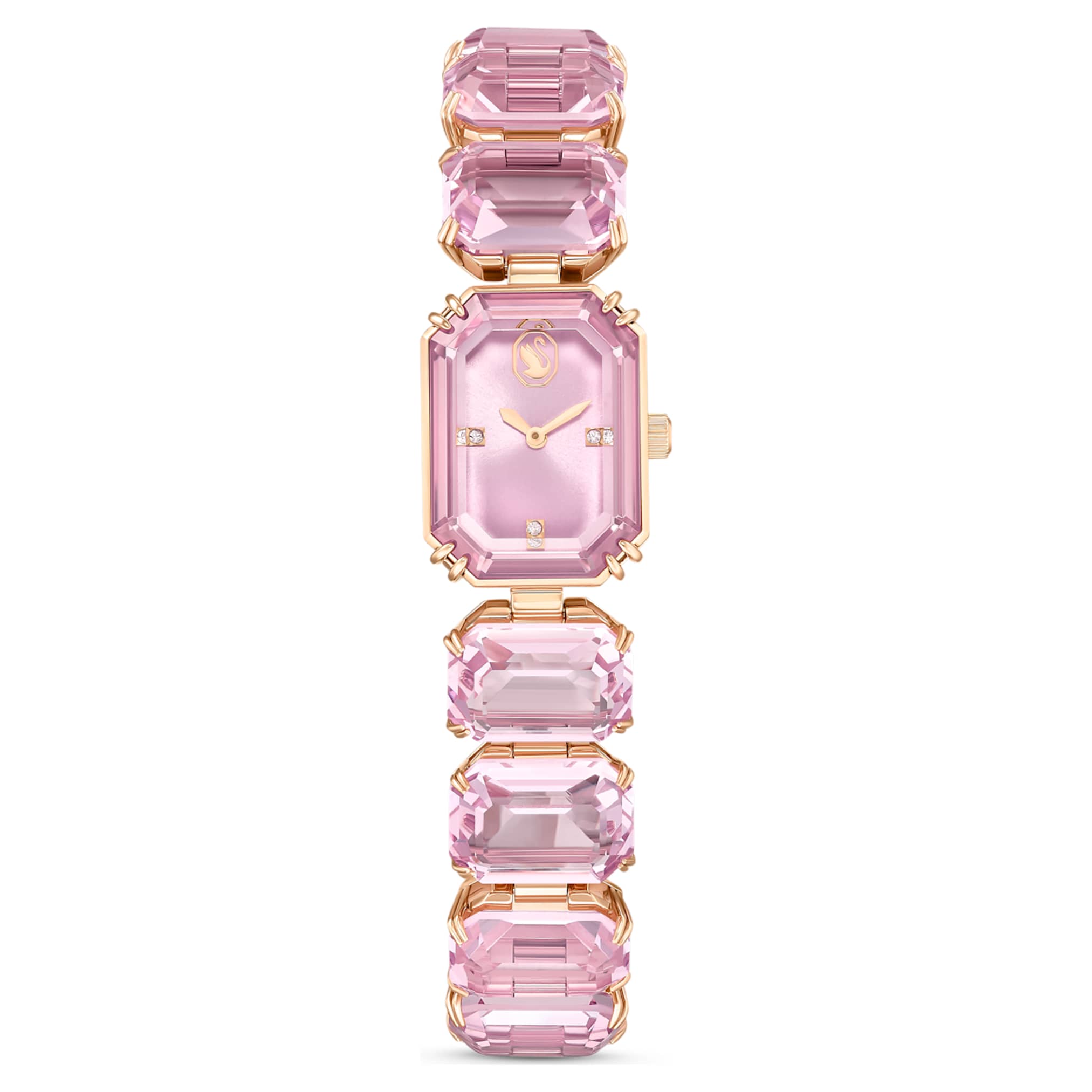 Swarovski Watch Octagon cut bracelet, Pink, Rose gold-tone finish
