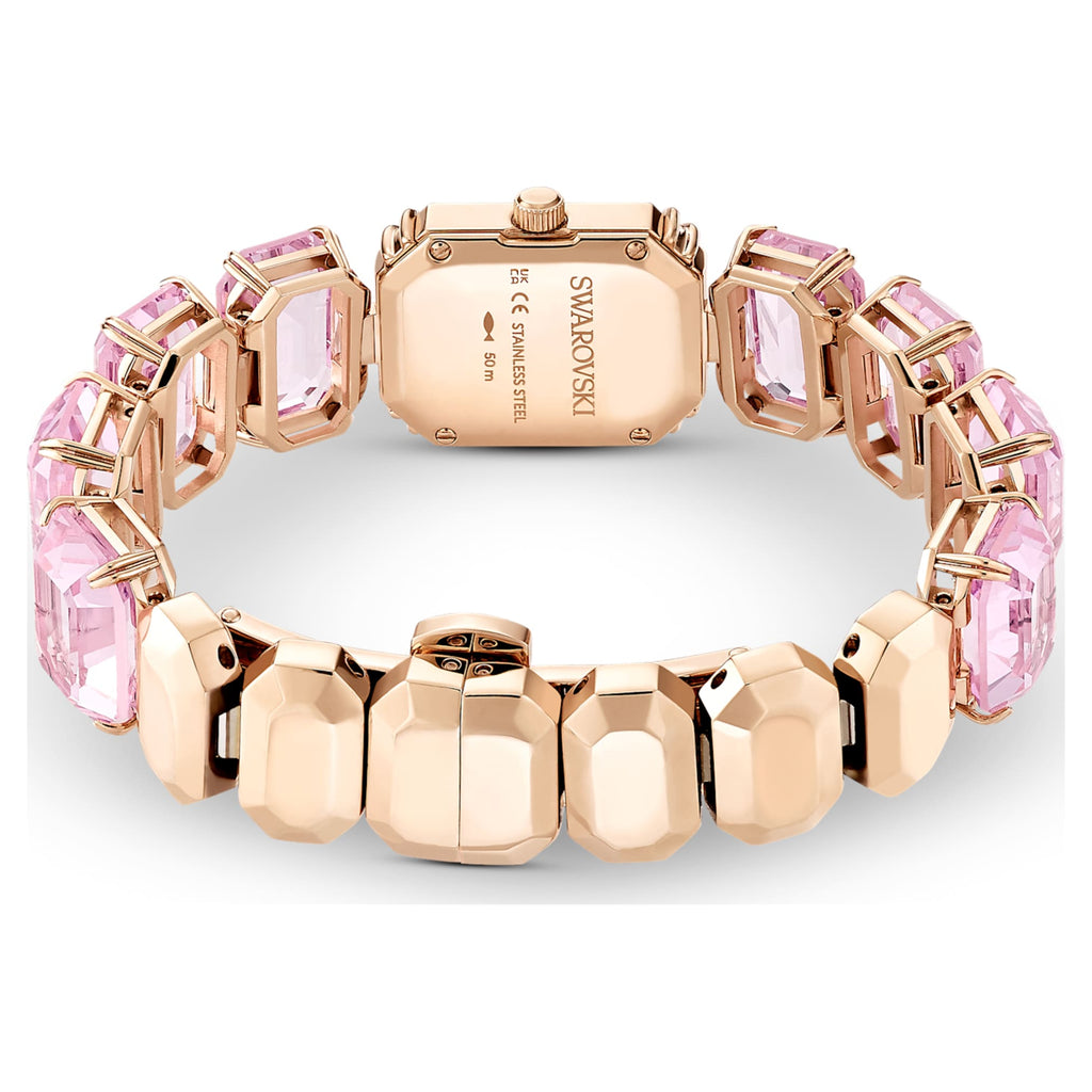Swarovski Watch Octagon cut bracelet, Pink, Rose gold-tone finish