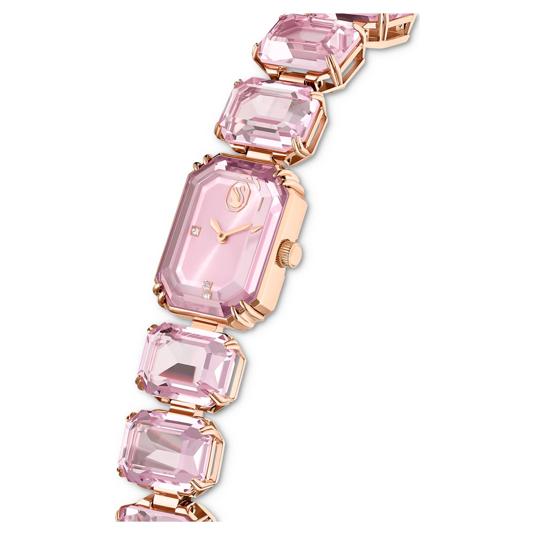 Swarovski Watch Octagon cut bracelet, Pink, Rose gold-tone finish