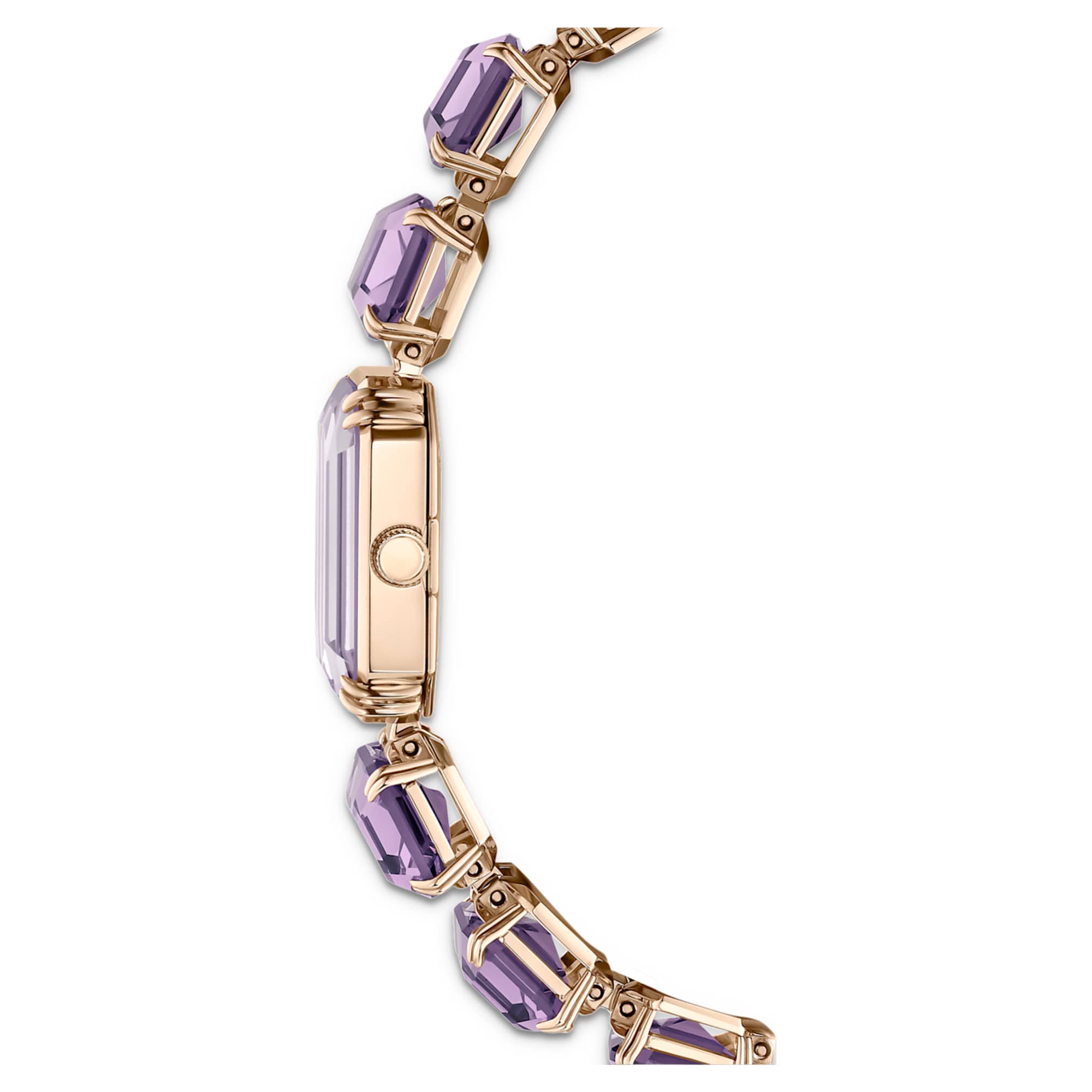 Swarovski Watch Octagon cut bracelet, Purple, Champagne gold-tone finish