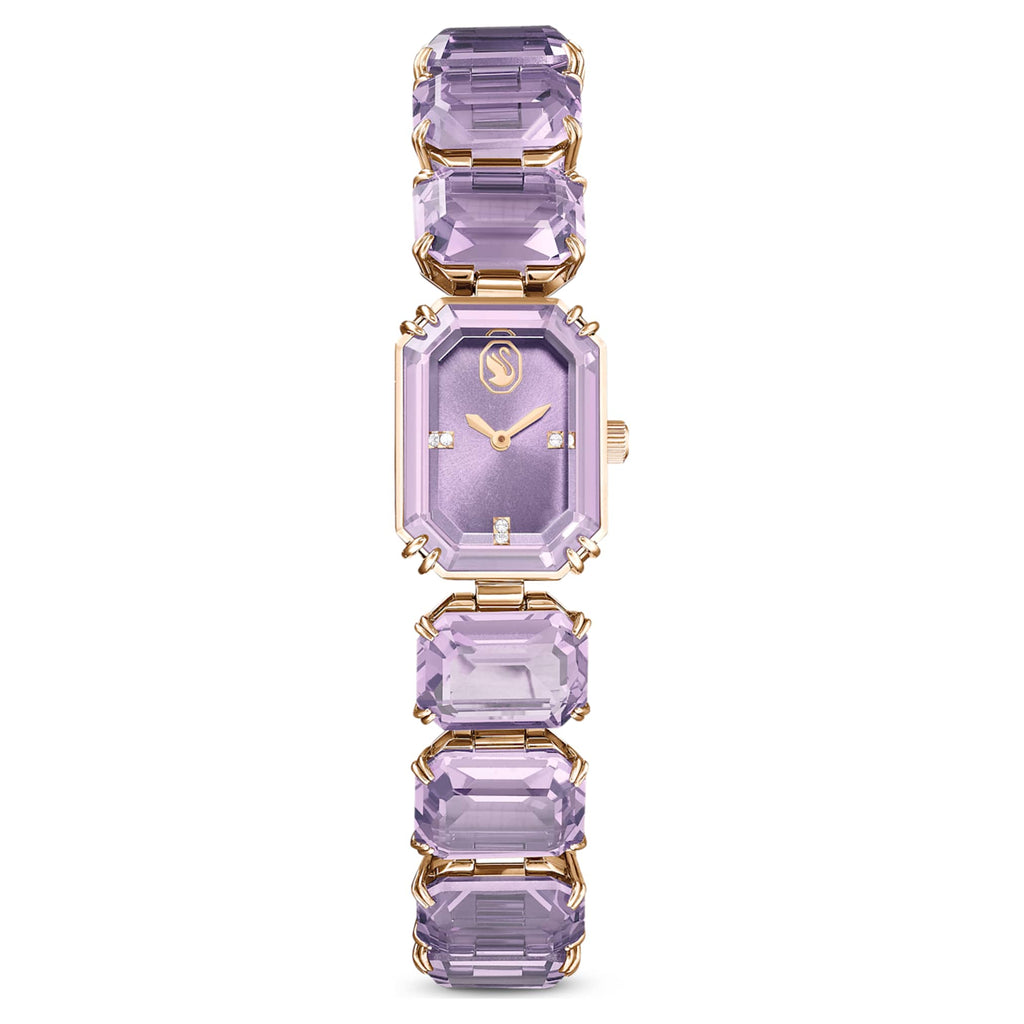 Swarovski Watch Octagon cut bracelet, Purple, Champagne gold-tone finish