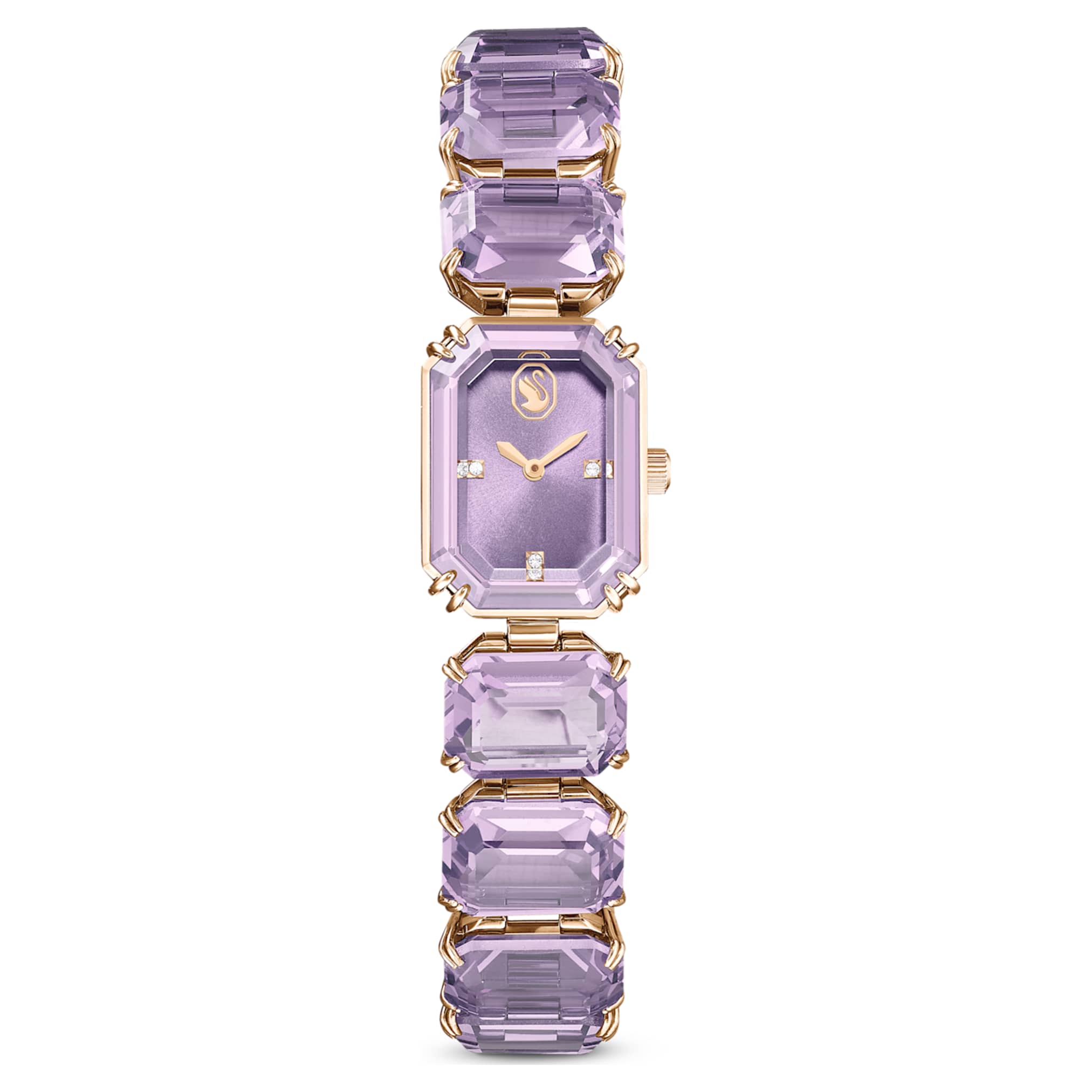 Swarovski Watch Octagon cut bracelet, Purple, Champagne gold-tone finish