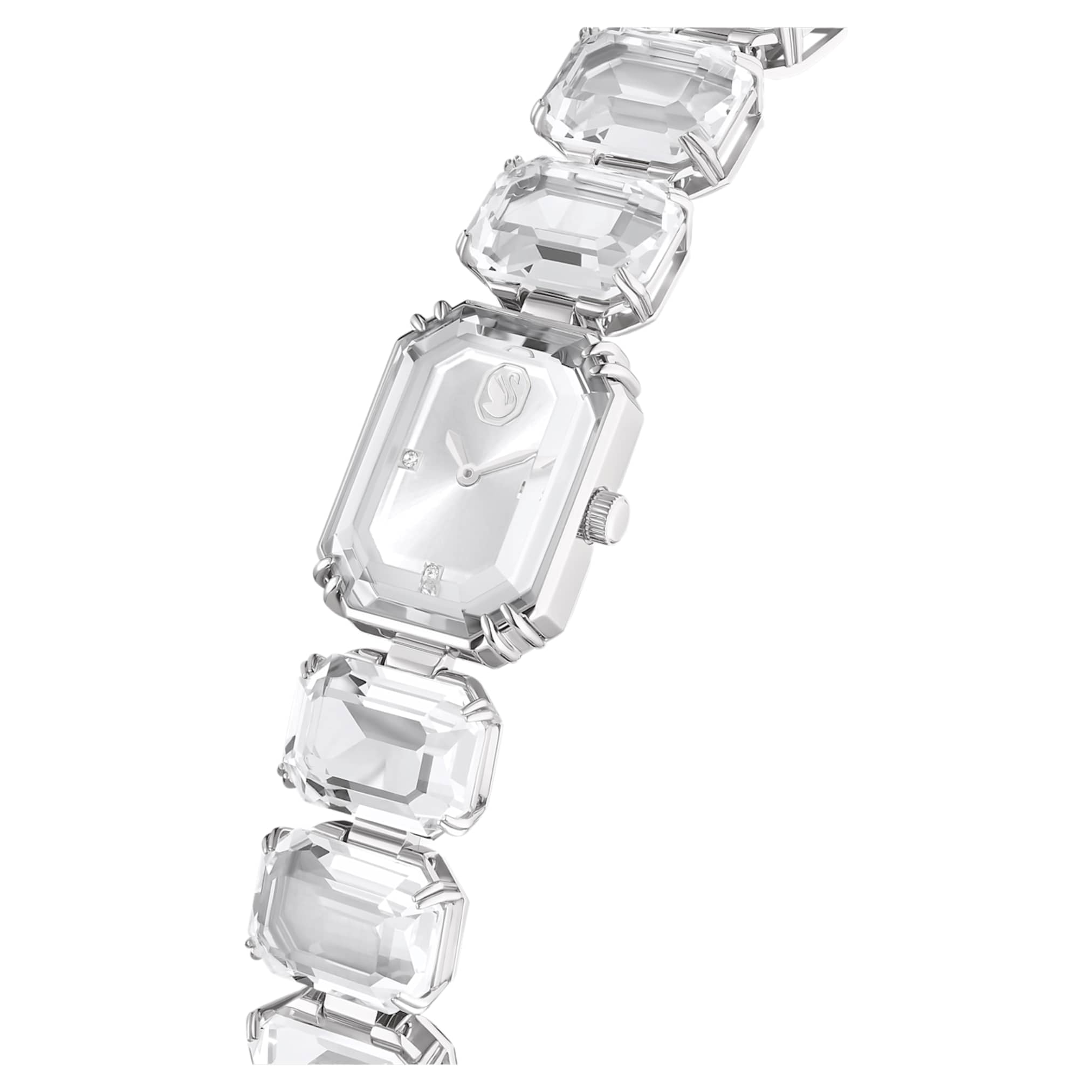 Swarovski Watch Octagon cut bracelet, White, Stainless steel