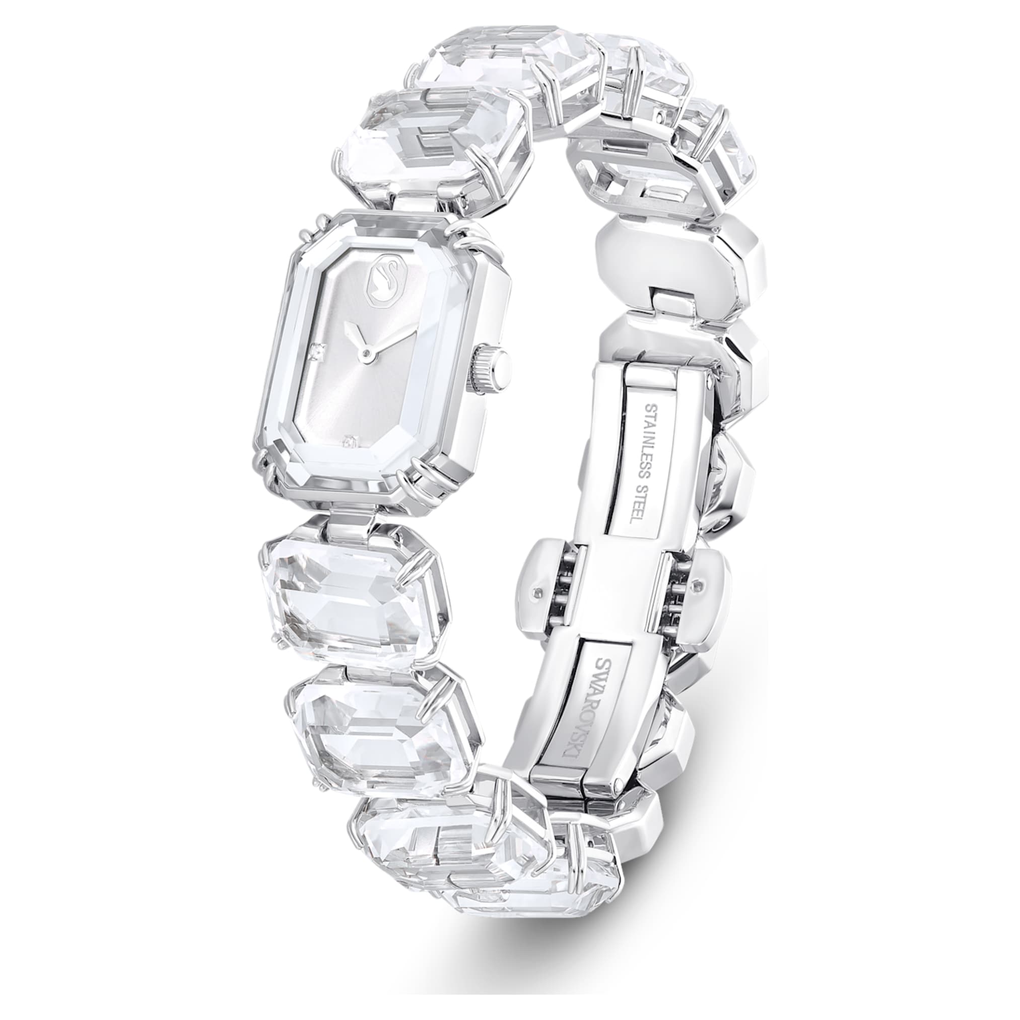 Swarovski Watch Octagon cut bracelet, White, Stainless steel